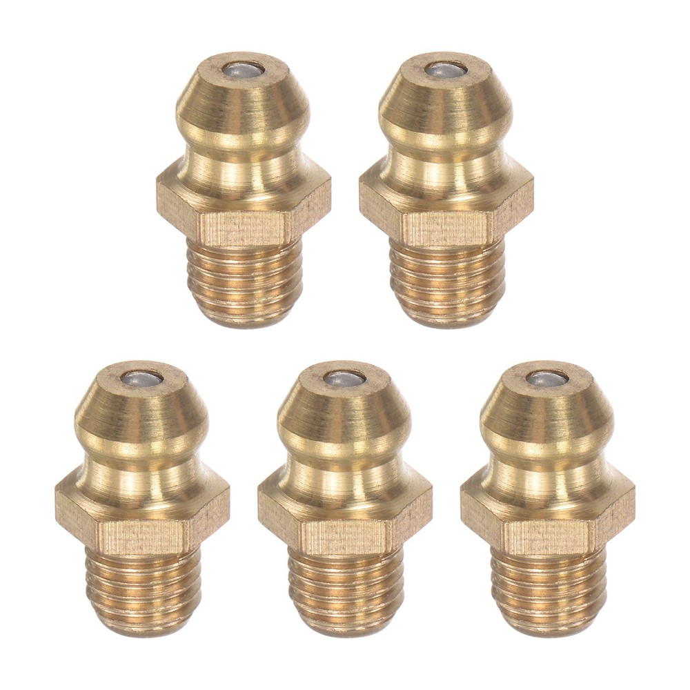Brass Straight Hydraulic Grease Fitting Accessories M6*0.75mm Thread, 5pack