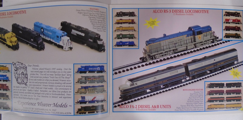 WEAVER QUALITY CRAFT MODELS 1997 CATALOG, PRICE GUIDE & INSERT