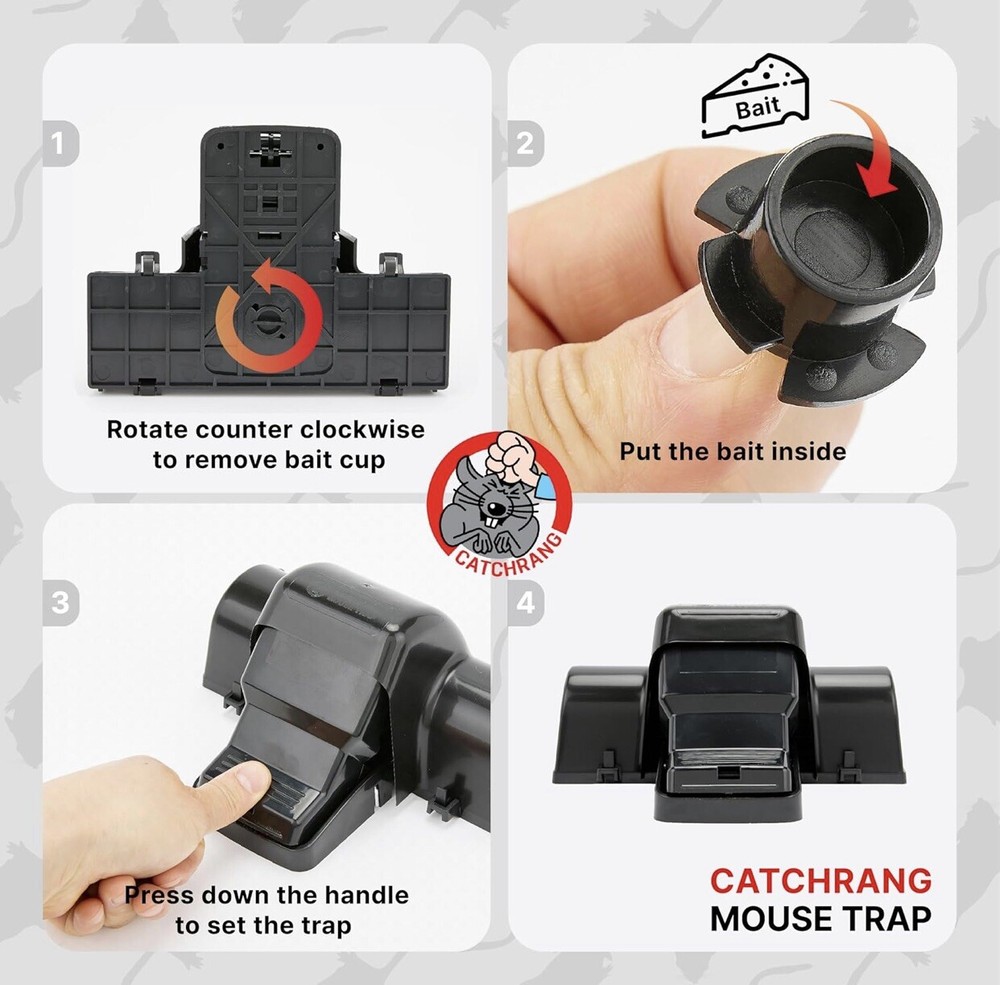 Catchrang Mouse Trap 2 Pack Large Sturdy Multi-Catch Mouse Trap