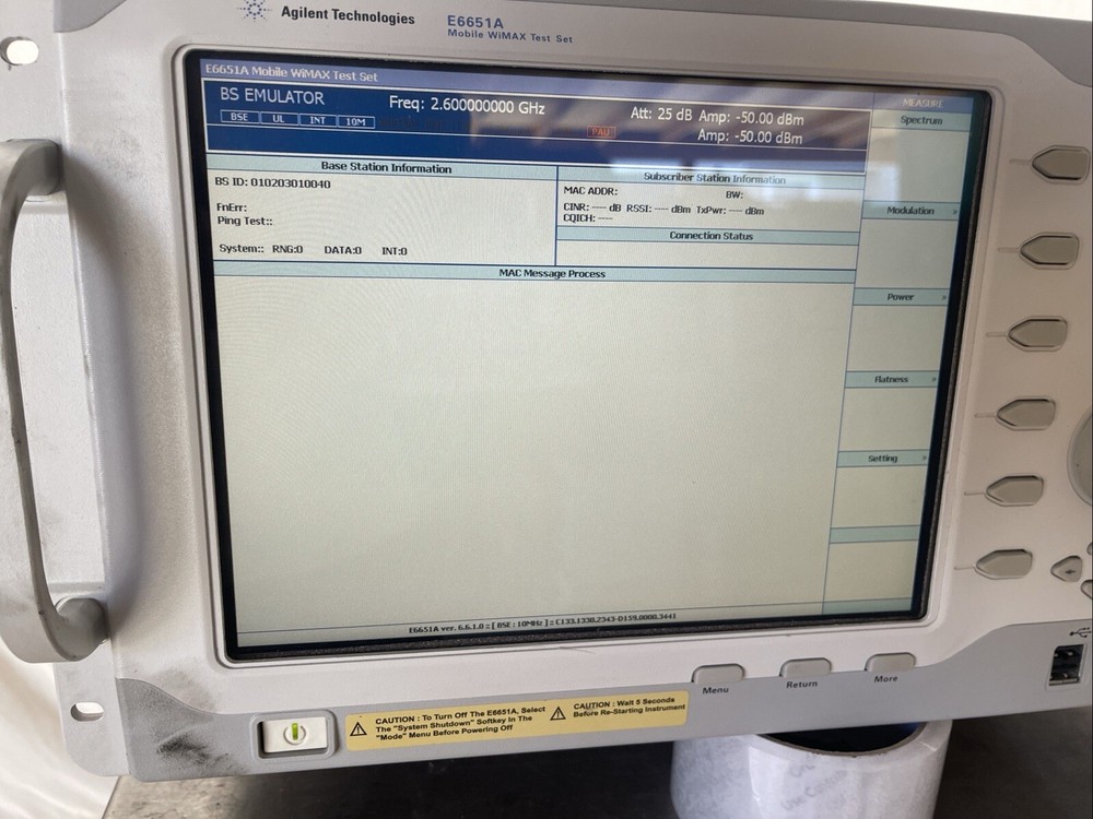 Agilent E6651A Mobile WiMAX Test Set Options 506 6M1
