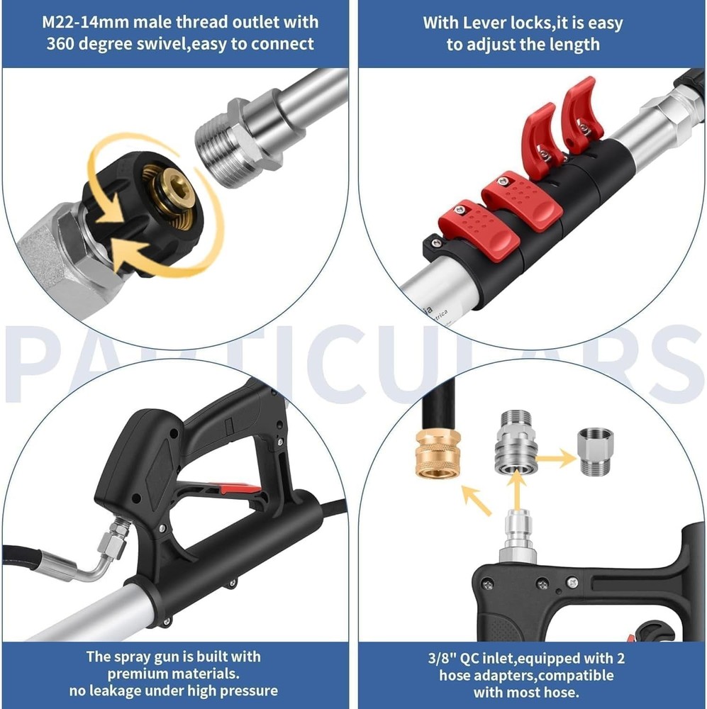 High-Performance 24FT Telescoping Wand Kit - Durable & Efficient Cleaning System