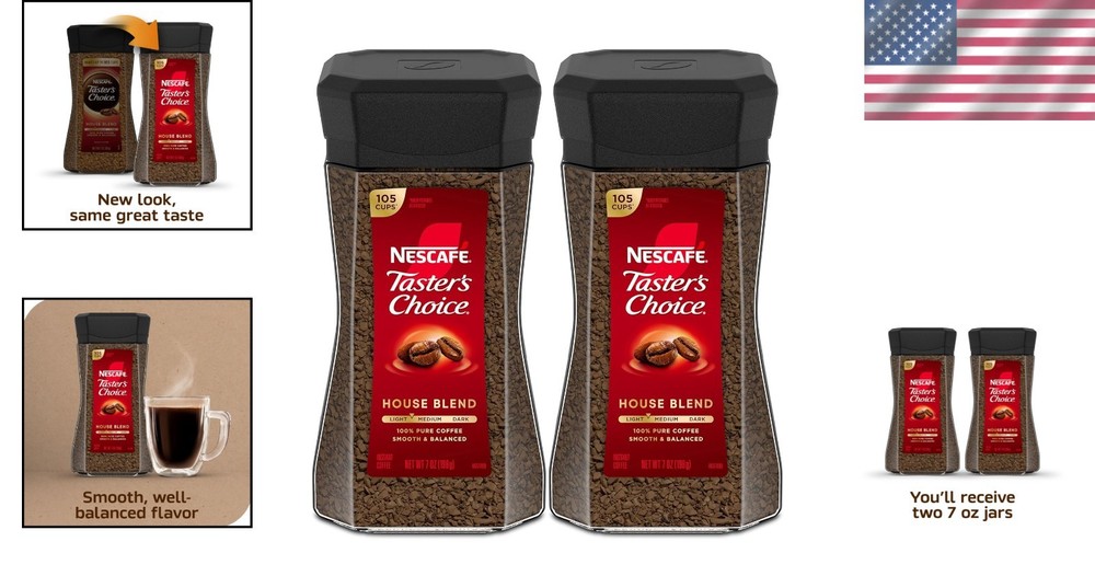 NESCAFÉ Instant Coffee, Light Medium Roast - 2 Jars