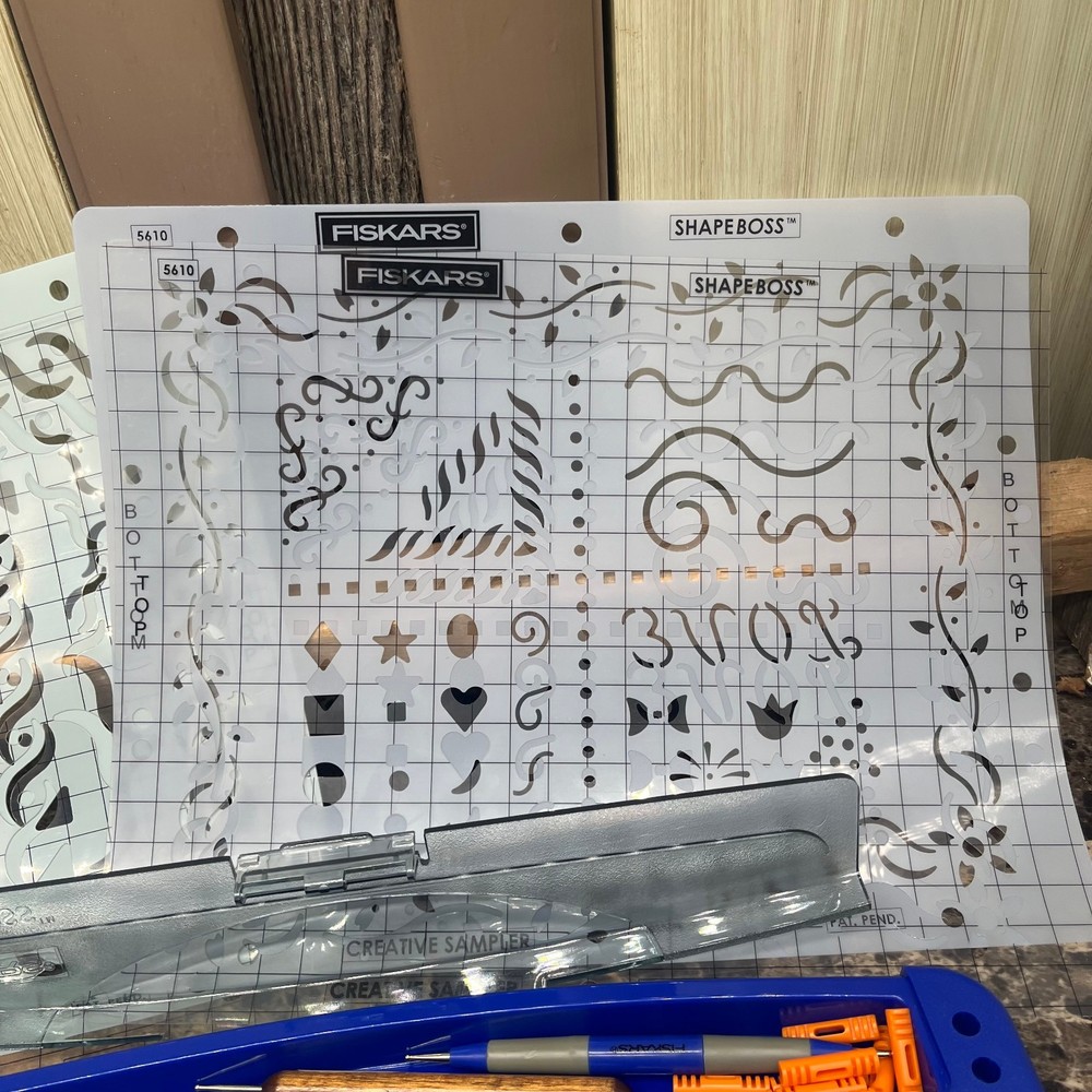 Fiskars ShapeBoss Ultimate Embossing System W/ Extra Stencil Sets #5600