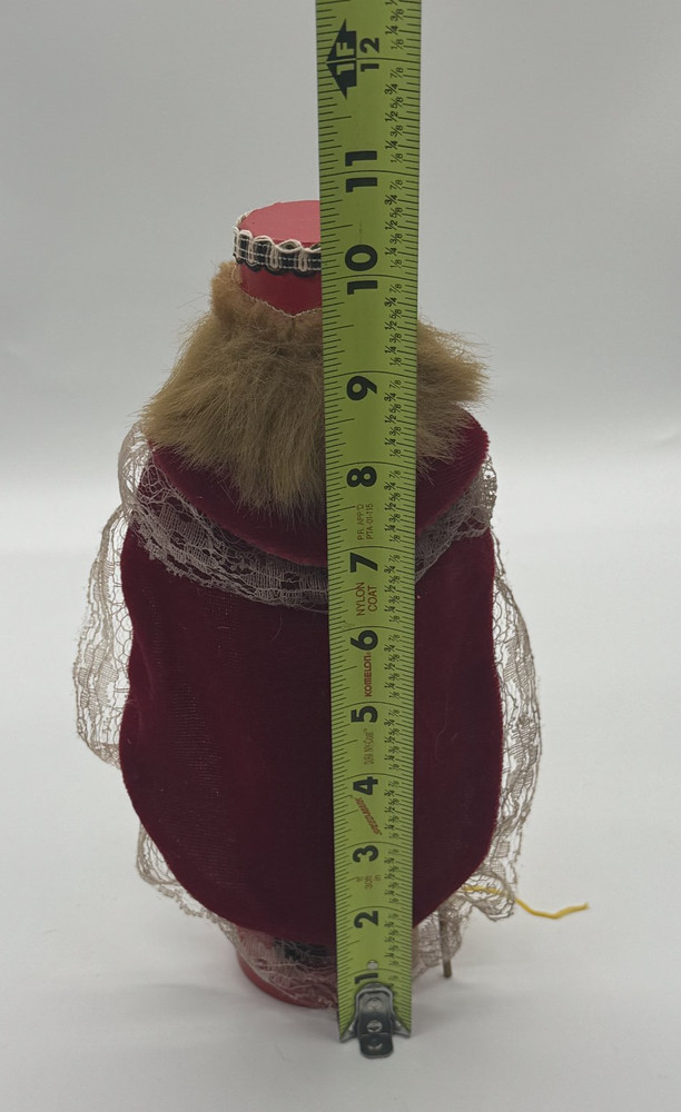 Nutcracker Wooden Red Robe Green Plaid Scarf Gold Spear/Scepter*READ DESCRIPTION