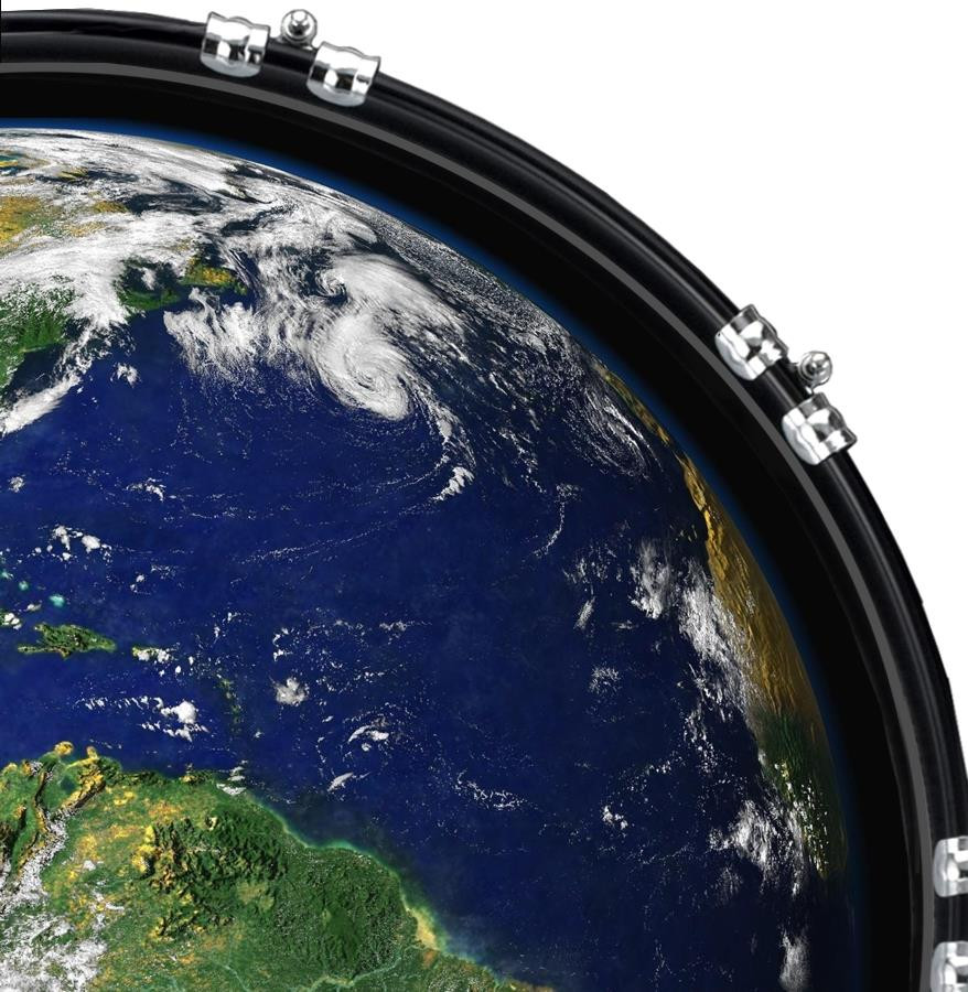 20" Custom Bass Kick Drum Front Head Graphical Earth 4