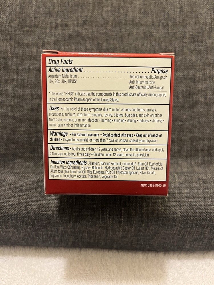 Walgreens Homeopathic First Aid Ointment 2oz Compare To Emuaid Max New