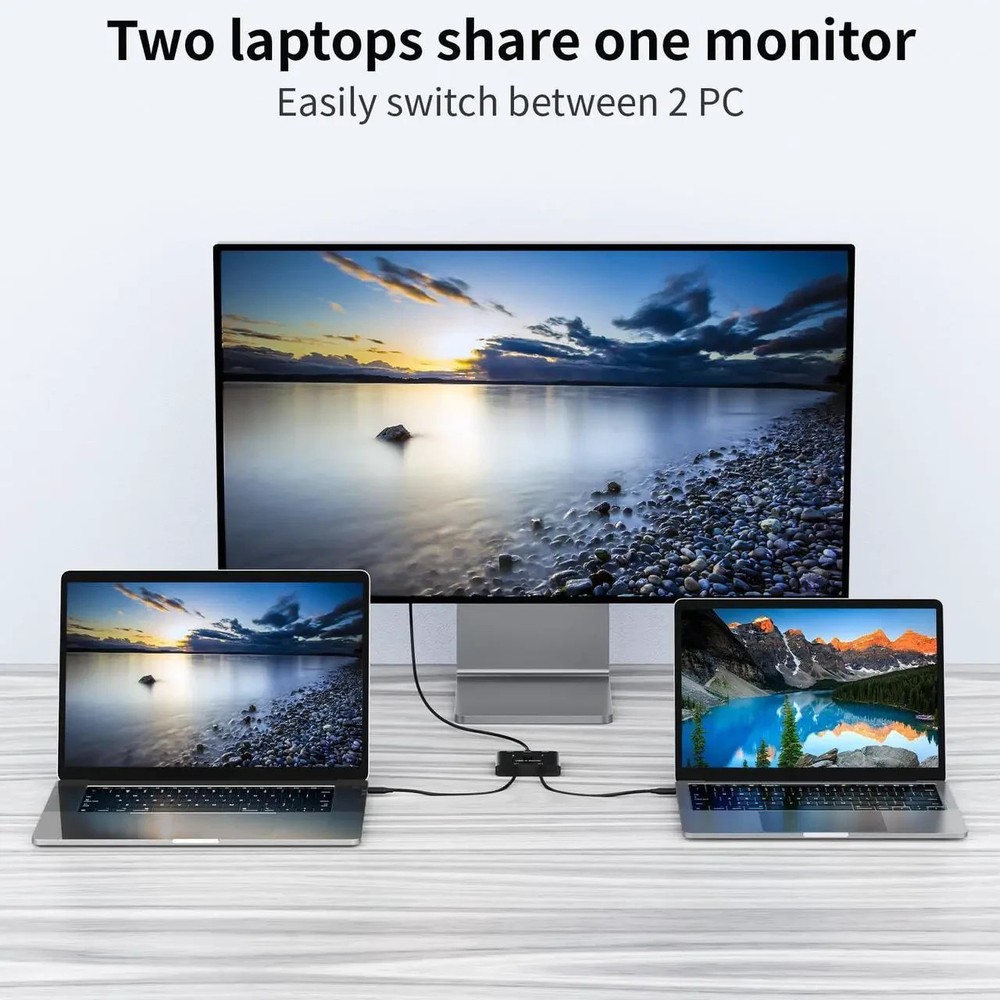 USB C Switch, Bi-Directional USB C Switcher, 2 Computers - USB Type C KVM Switch