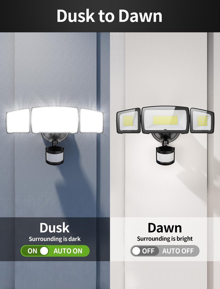 100W LED Security Lights, 11000LM Hardwired Flood Lights with Remote Control,...