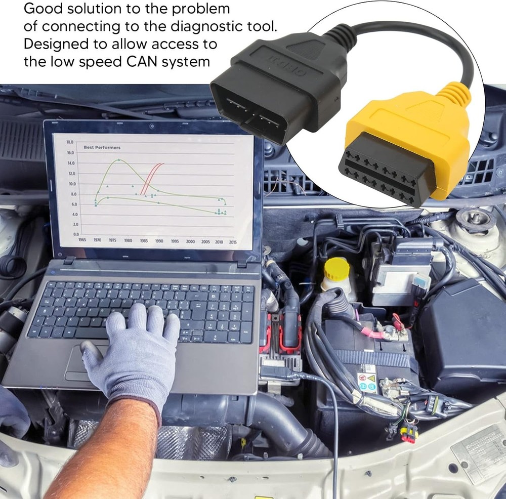 OBD2 Adapter Cable, Scan Tool Superior Flexibility CAN System yellow