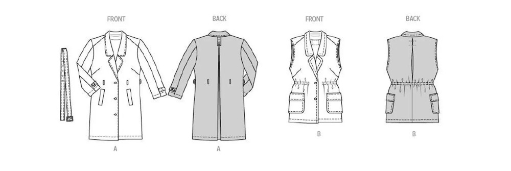 Burda 5840 Sewing Pattern - Misses' Coat & Vest -- Size 20-34/uncut