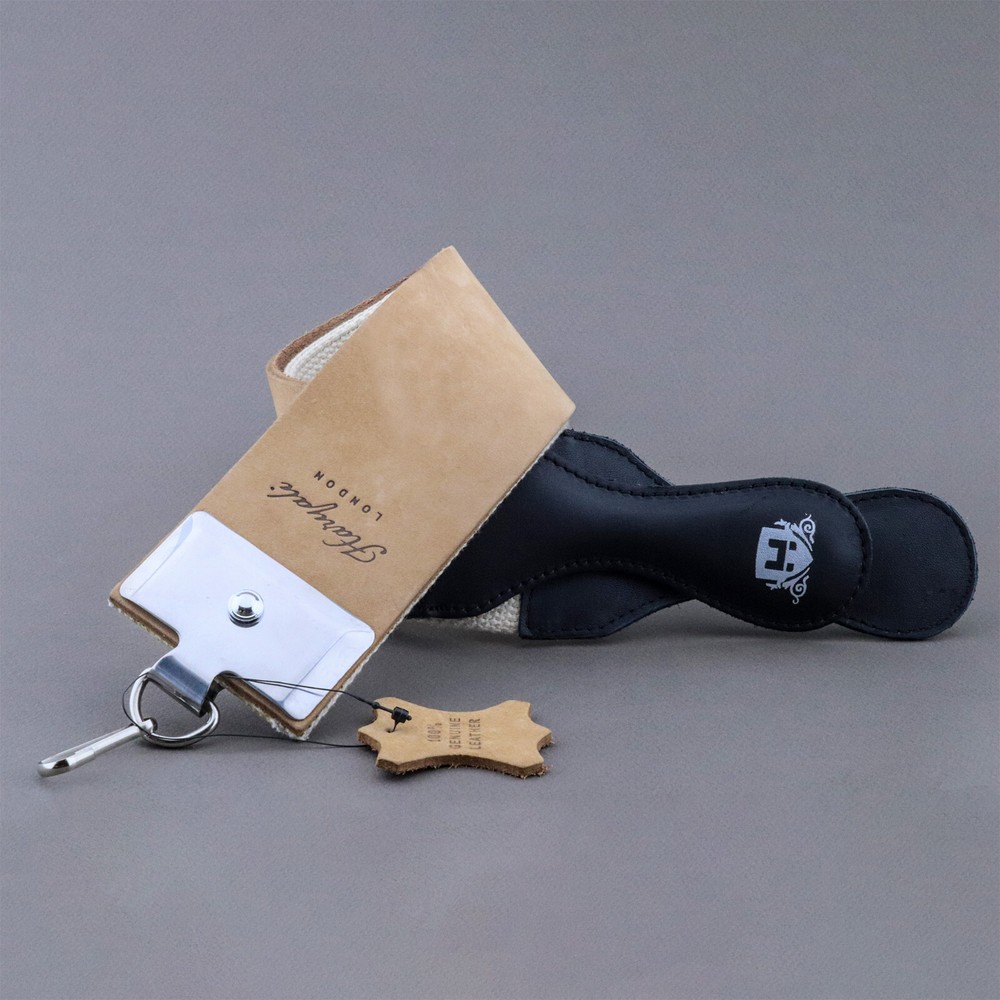 Leather Strop with Handle for Sharpening Straight Razor 45cm Long 2" Wide Strap