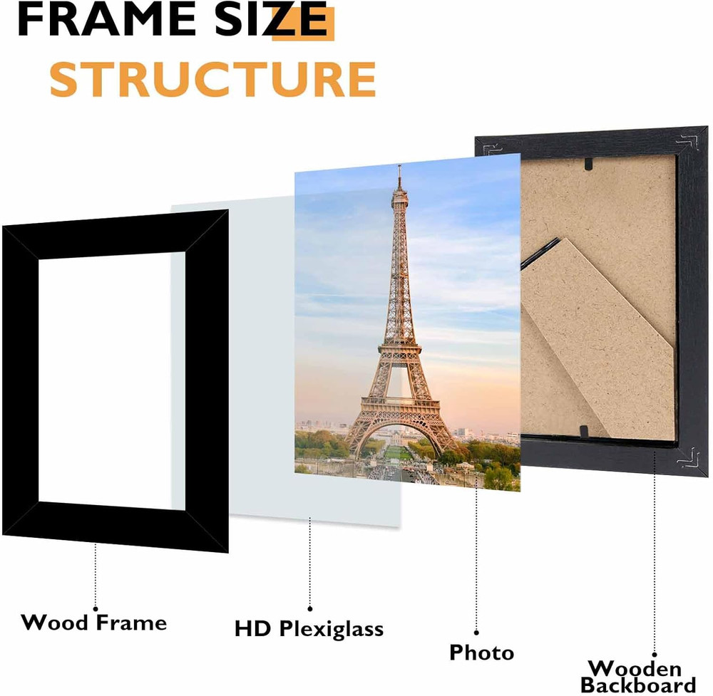 2-Pack 3x5 Black Picture Frames Wall Hanging & Tabletop Photo Frame Set