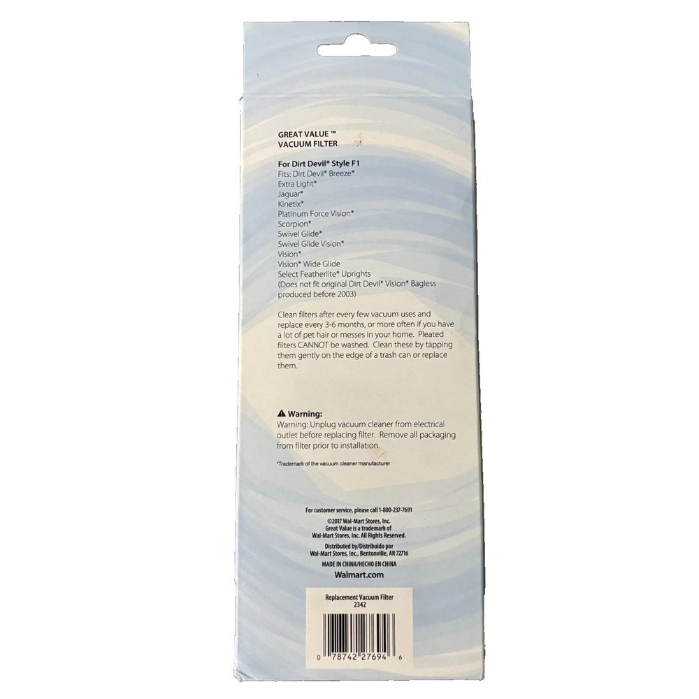 New Great Value Replacement Vacuum Filter For Dirt Devil Style F1