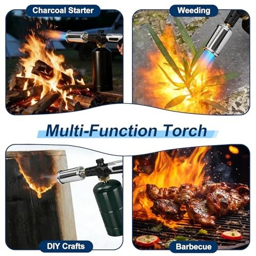 Professional Propane Torch Adjustable Flame BBQ Cooking Charcoal Lighter Tool