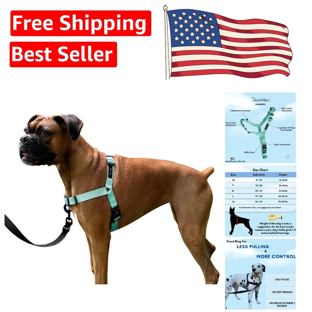 Dream Walk No-Pull Dog Harness - Adjustable, Comfortable Halter for All Breeds