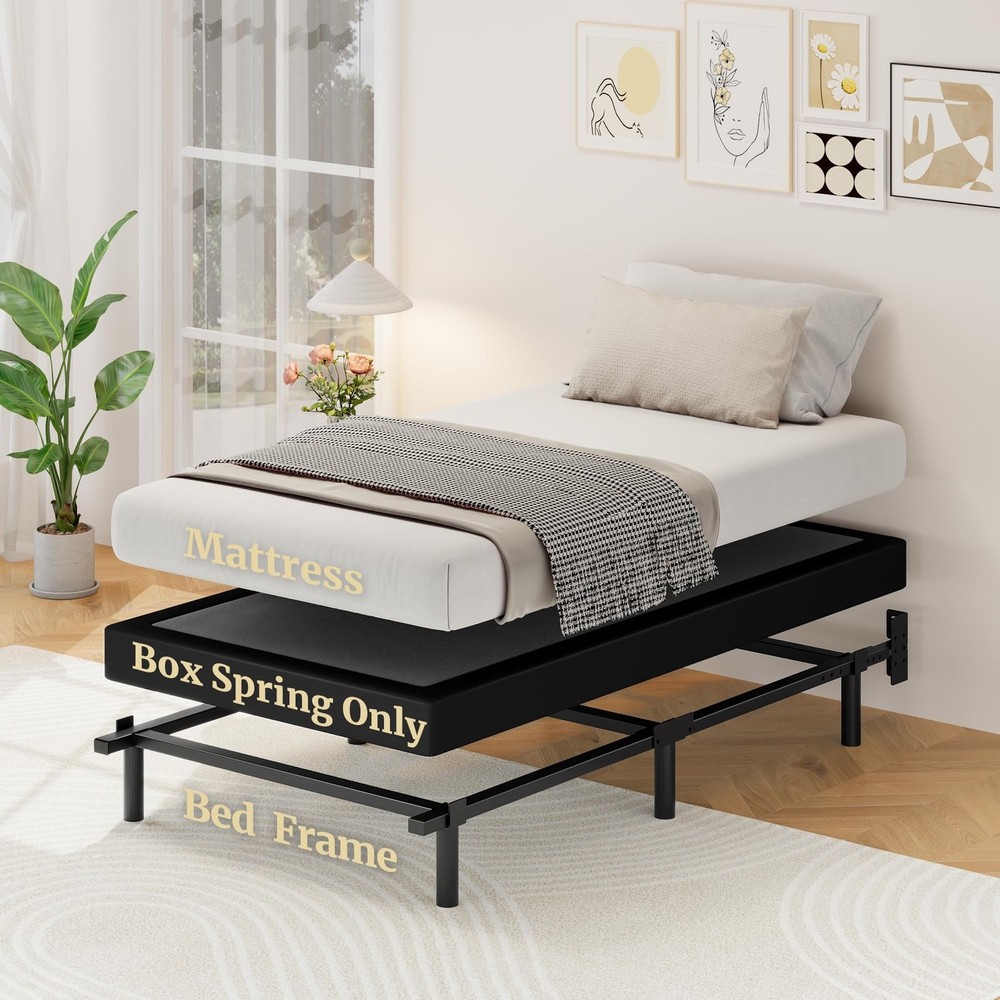Twin Box Spring, 5 Inch Low Profile Twin Box Spring Only Bed Base, Heavy Duty...