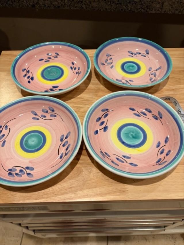 Caleca Pink Caa3 4 Pasta bowls 8 1/2 "