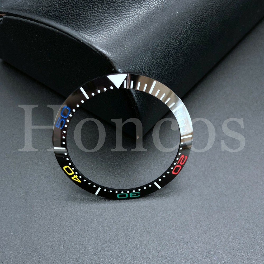 38 MM Watch Ceramic Bezel Insert Ring Loop For SUB 116610 16610 Rainbow