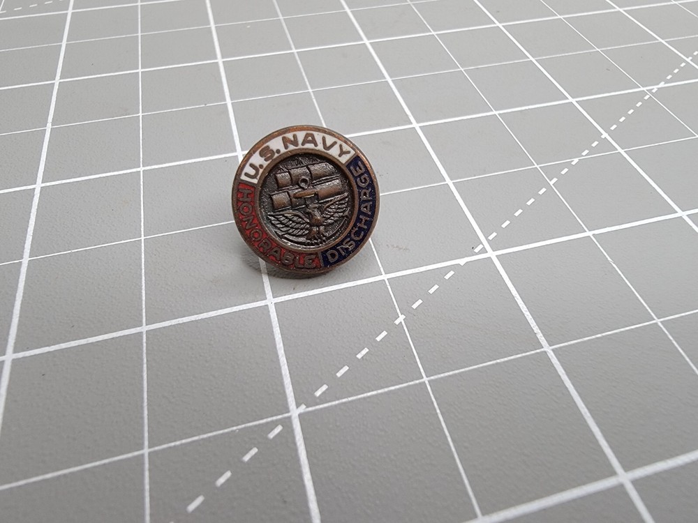 Lapel US Navy Honorable Discharge Pin Back Hat Decoration Small