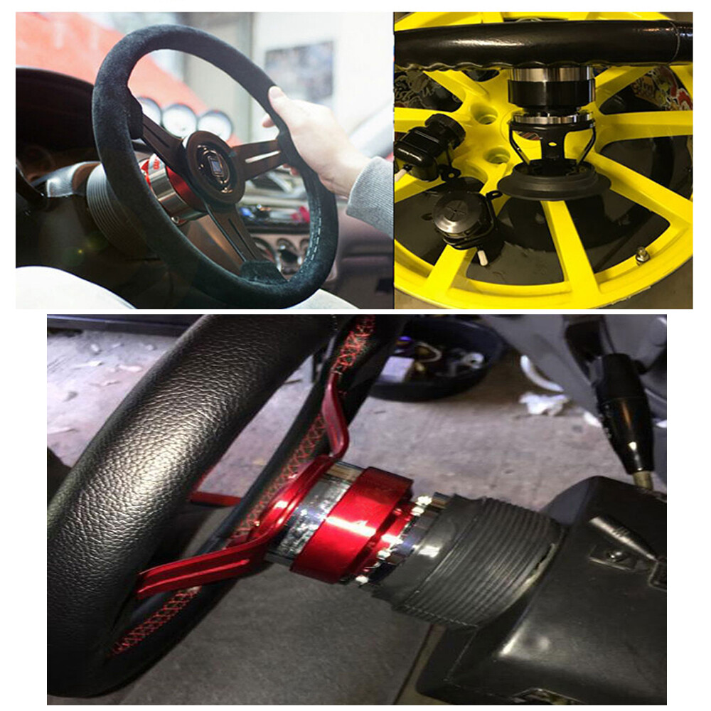 MOMO RED Quick Release Steering Wheel Hub Adapter Snap Off Boss Kit Universal