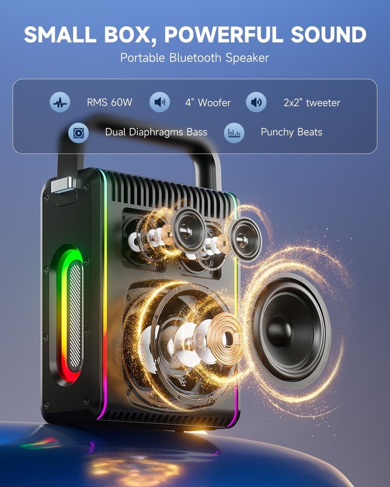 Moukey MPS5 200W Karaoke Machine Portable Speaker 2 Wireless Mic Rechargeable