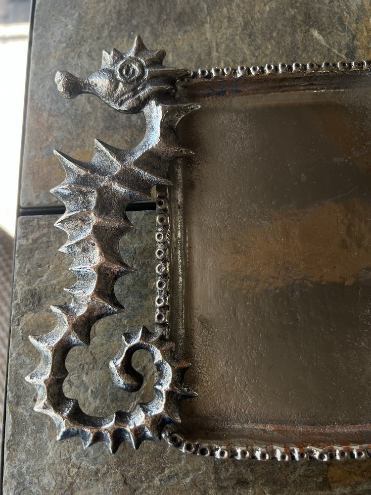 Mudpie Vintage Silver Seaside Serving Tray
