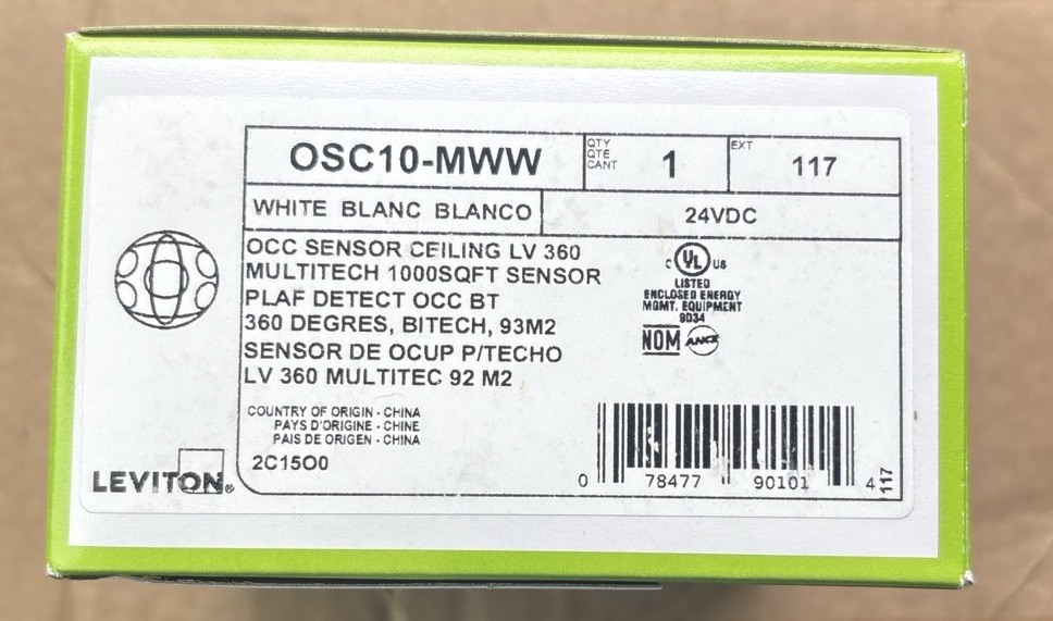 Leviton OSC10-MWW 24V Ceiling Occupancy Sensor 360° MultiTech Lighting