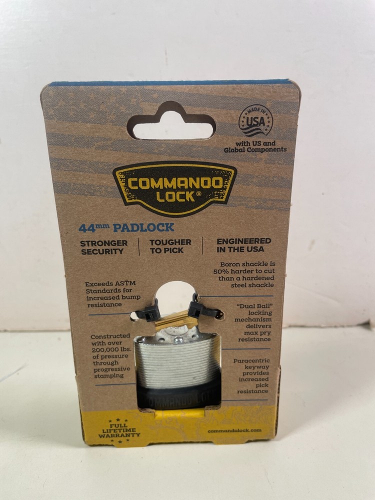 Commando Lock CL1100 Keyed Silver Padlock Boron Shackle Military Grade