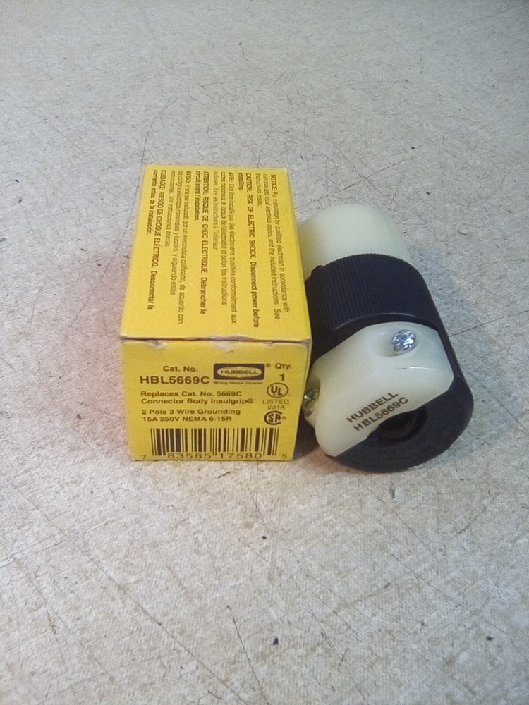 Hubbell HBL5669C Cord Grip 2 Pole 3 Wire Grounding