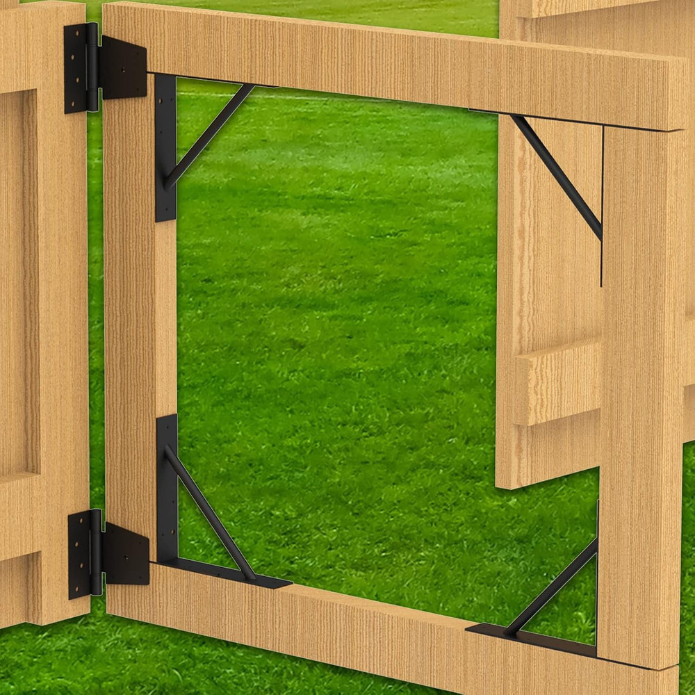 Gate Corner Brace Bracket Heavy Duty Adjustable No Sag Kit Durable Solid Iron fo