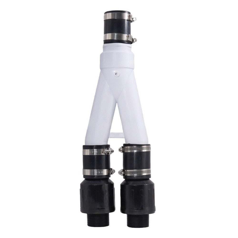 Submersible Pump Y Adapter Kit with Check Valves for Basement Sump Use