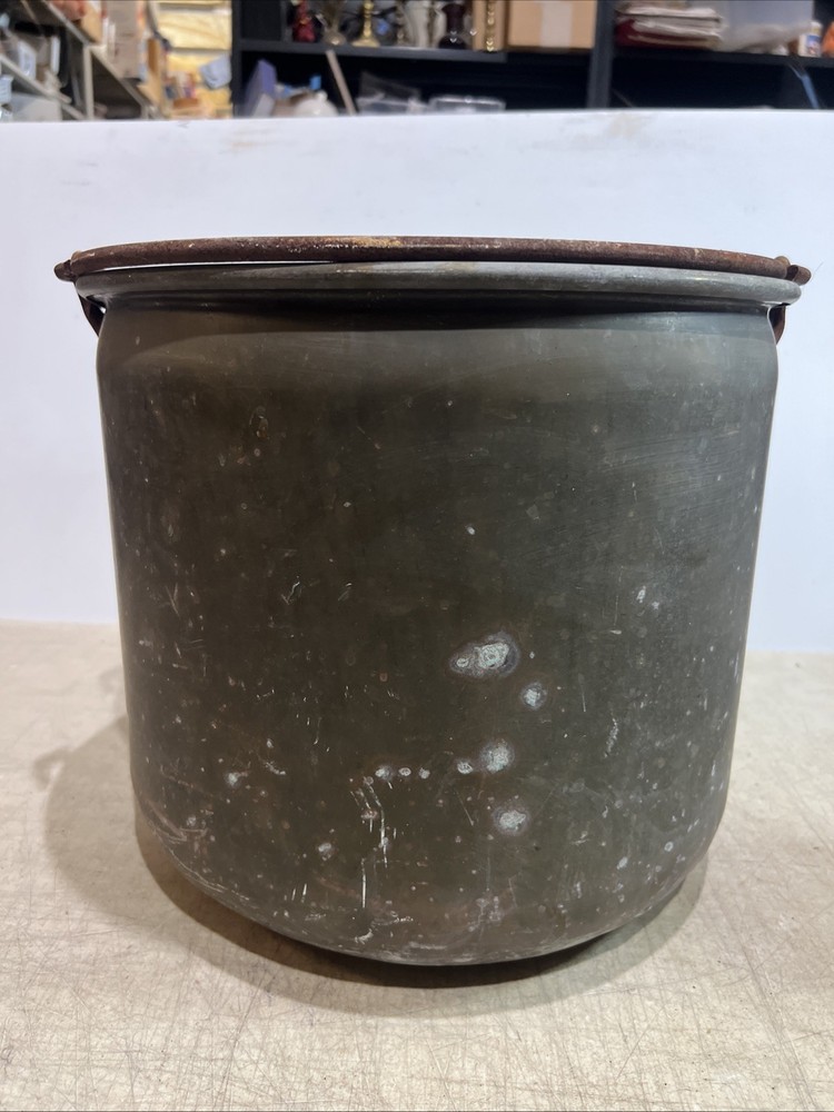 Handmade Fireplace Kettle \ Cauldron, Copper 12"H x 14" diameter