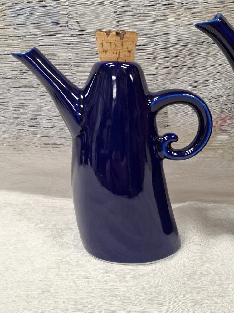 Michael Lambert Pottery Cruets - Cobalt Blue Signed