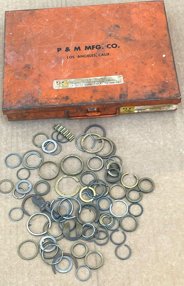 Vintage Metal Toolbox with/ 80 Assorted Washers