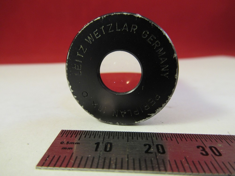 LEITZ GERMANY MICROSCOPE PART EYEPIECE OCULAR 10X LENS OPTICS AS PICTURED 8-A-16