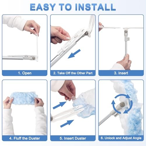 Duster Refill Kit with 6 ft Super Extendable 20 Count+ 6FT Extended Handle