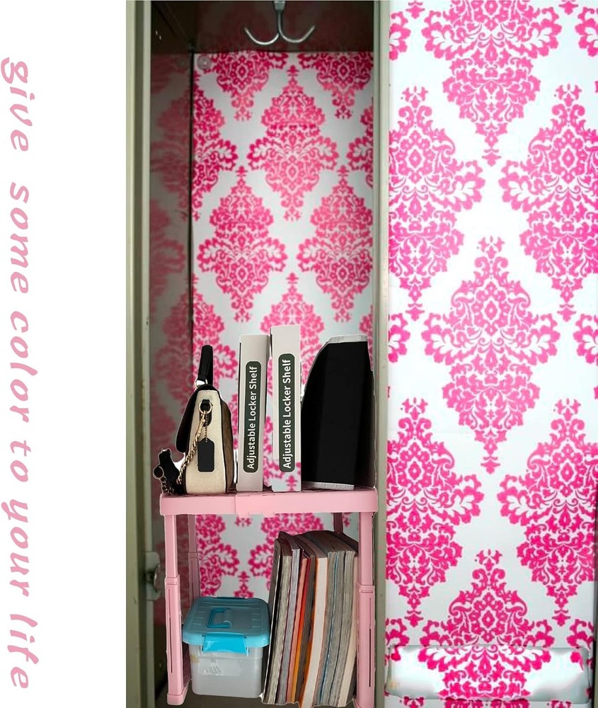 Adjustable Locker Shelf Pink Height and Width Adjustable Locker Organizer Shelf