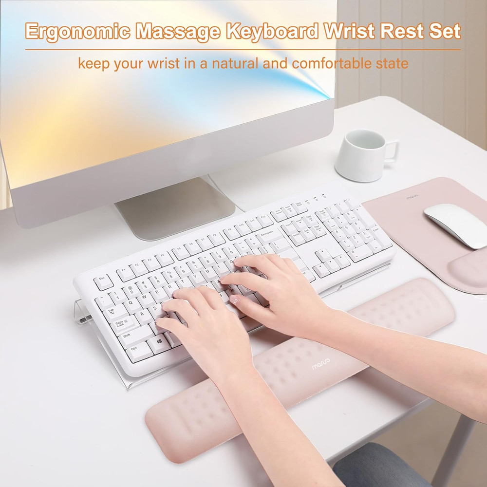 Computer Keyboard Stand&Wrist Rest Support for Keyboard &Mouse Pad Set, Ergonomi