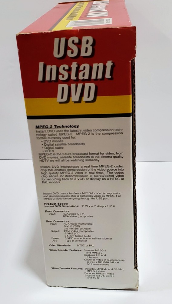 NIB ADS Technologies USB Instant DVD Converter USBAV-700