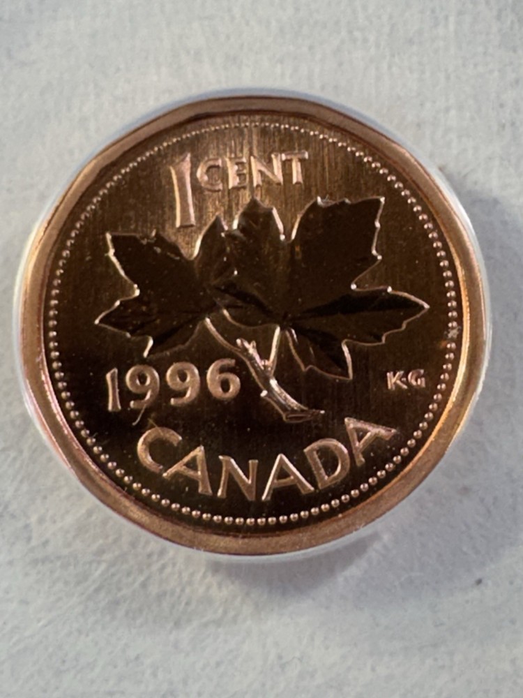 1996 Canada 1 Cent Graded MS 69 DCAM by ANACS Specimen