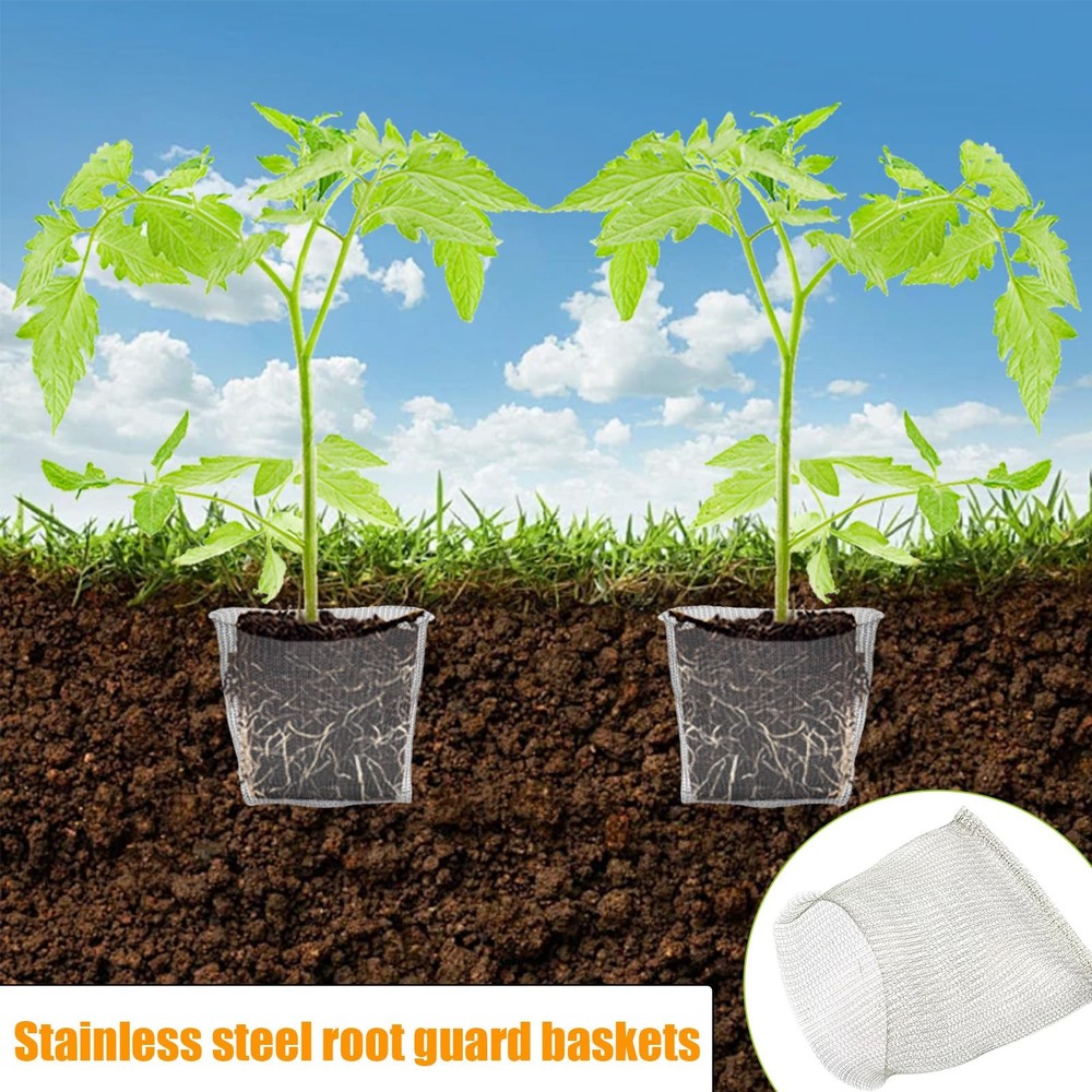 4 PCS Gopher Baskets 3 Gallon Stainless Steel Root Guard Wire Mesh Cage