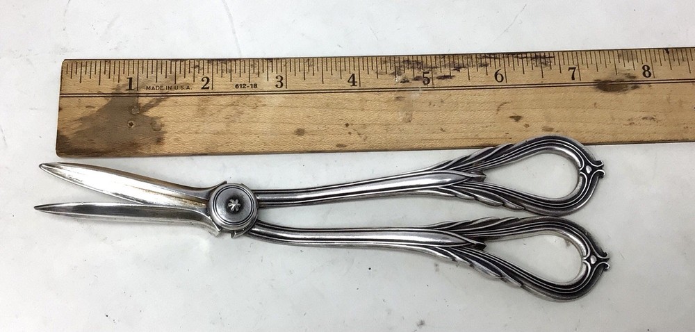 Vintage Silver Plated Grape Trim Scissors, Shears England