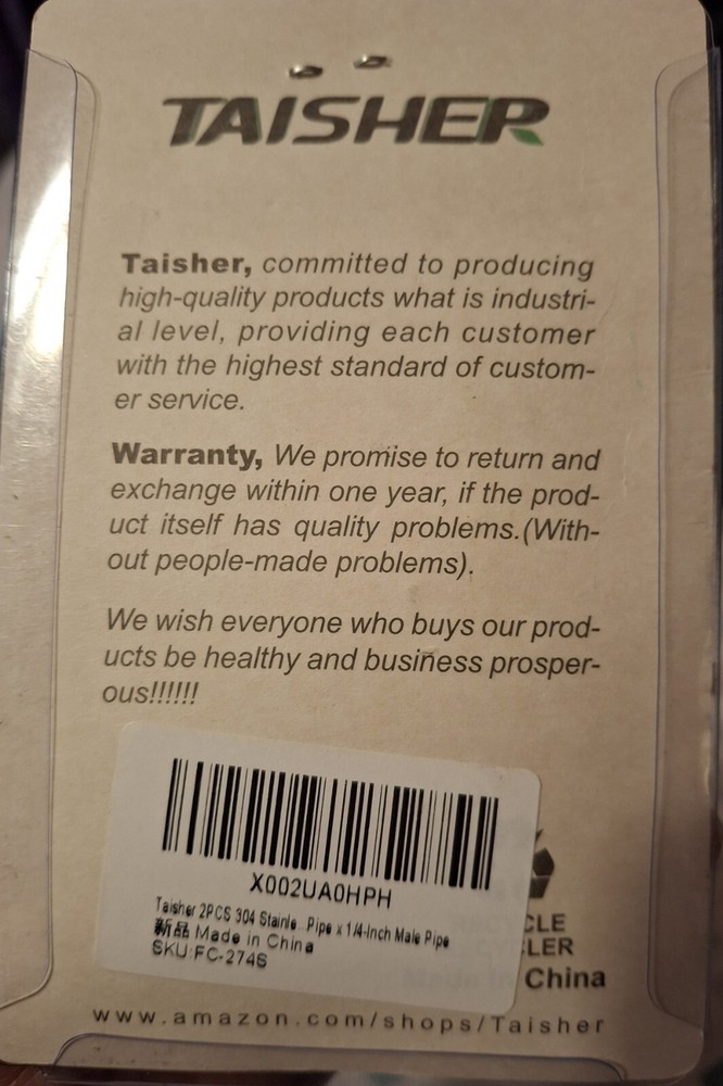 Taishep Pipe Fittings (2 Different Kinds)