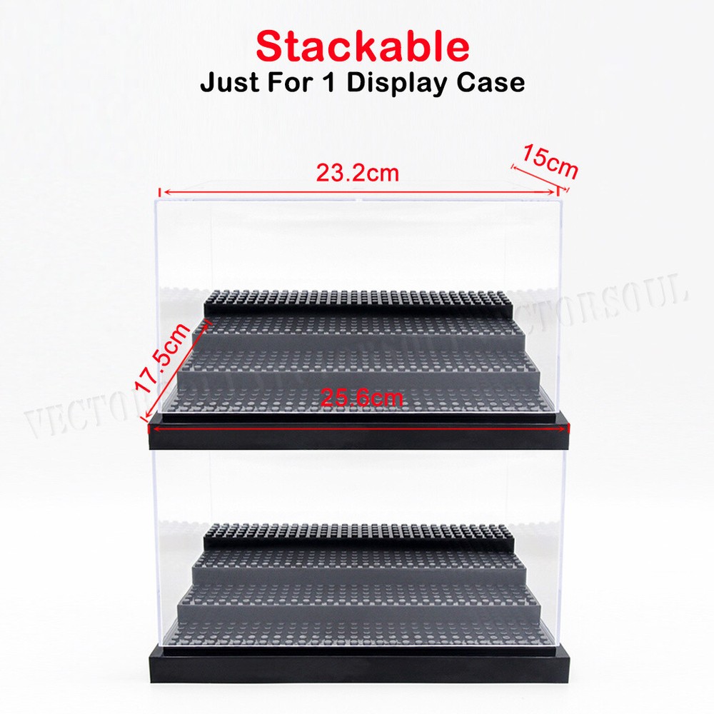 US Minifigure Acrylic Clear Display Case Box 4 Step Plastic Dustproof Stackable