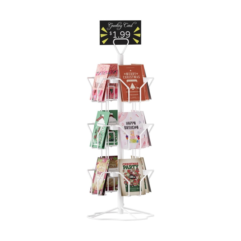ORLESS Greeting Card Rack Display Stand, 3 Tier Rotating Card Holder Display ...