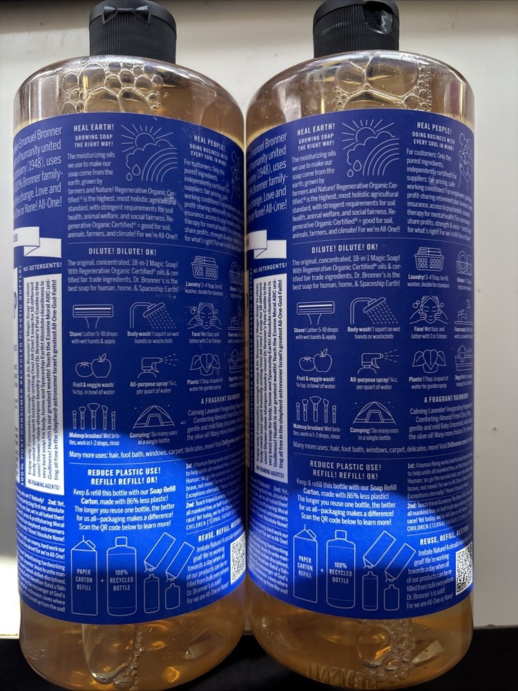 (2x) Dr. Bronner's Pure-Castile Magic Soap - Peppermint 32floz