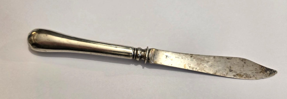 Antique Gebrüder Friedländer Berlin Germany Solid 800 Silver Knife