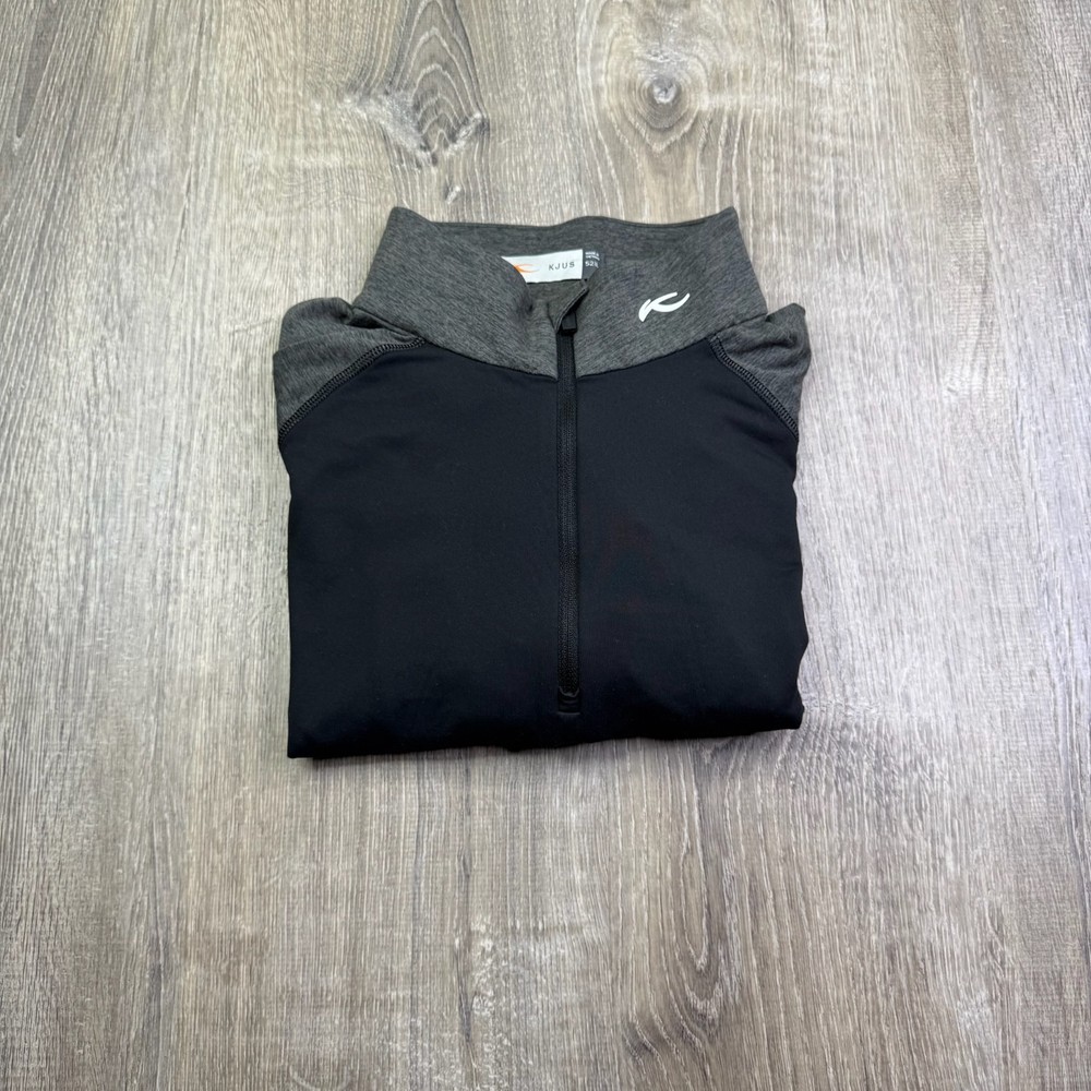 KJUS Mens Black Curve Half-Zip Midlayer Golf Top Pullover Lightweight Size Large