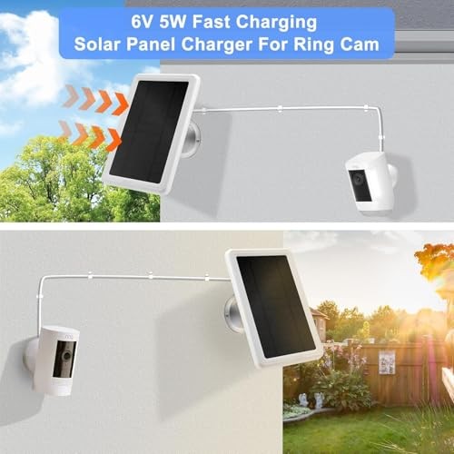 5W Solar Panel for Ring Camera, 2-Pack Solar Panel Charger white 1PCS