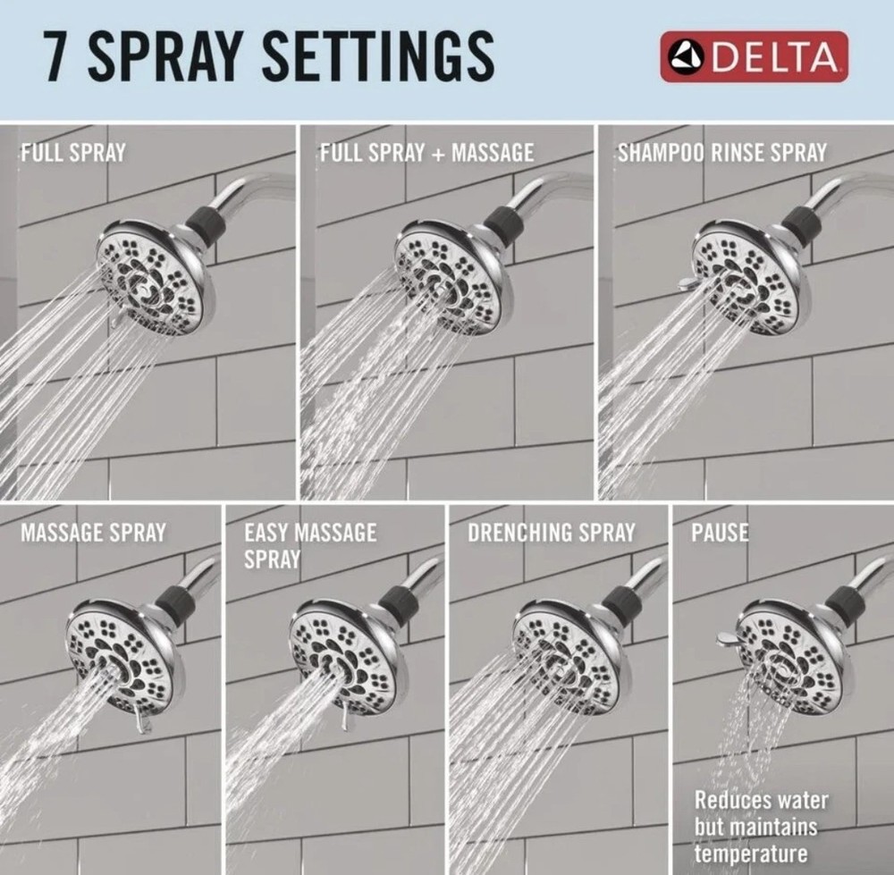 Delta 7-Setting Shower Head in Chrome - 1.75 GPM - 75705
